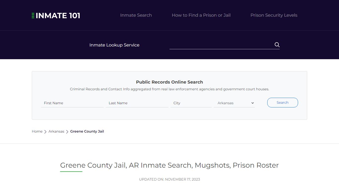 Greene County Jail, AR Inmate Search, Mugshots, Prison Roster